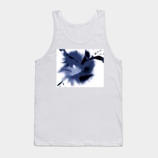 Abstract Magnolia Blossom In Blue Tank Top